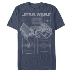 Men's Star Wars TIE Fighterprint T-Shirt -Fifthsun Shirts 11STW708WA Tie Fighter Comp 6
