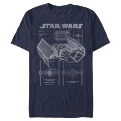 Men's Star Wars TIE Fighterprint T-Shirt -Fifthsun Shirts 11STW708WG Tie Figher xx 149