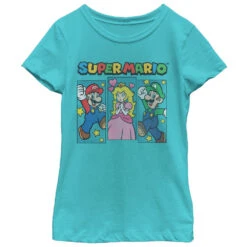 Girl's Nintendo Super Mario Brothers And Princess Peach T-Shirt