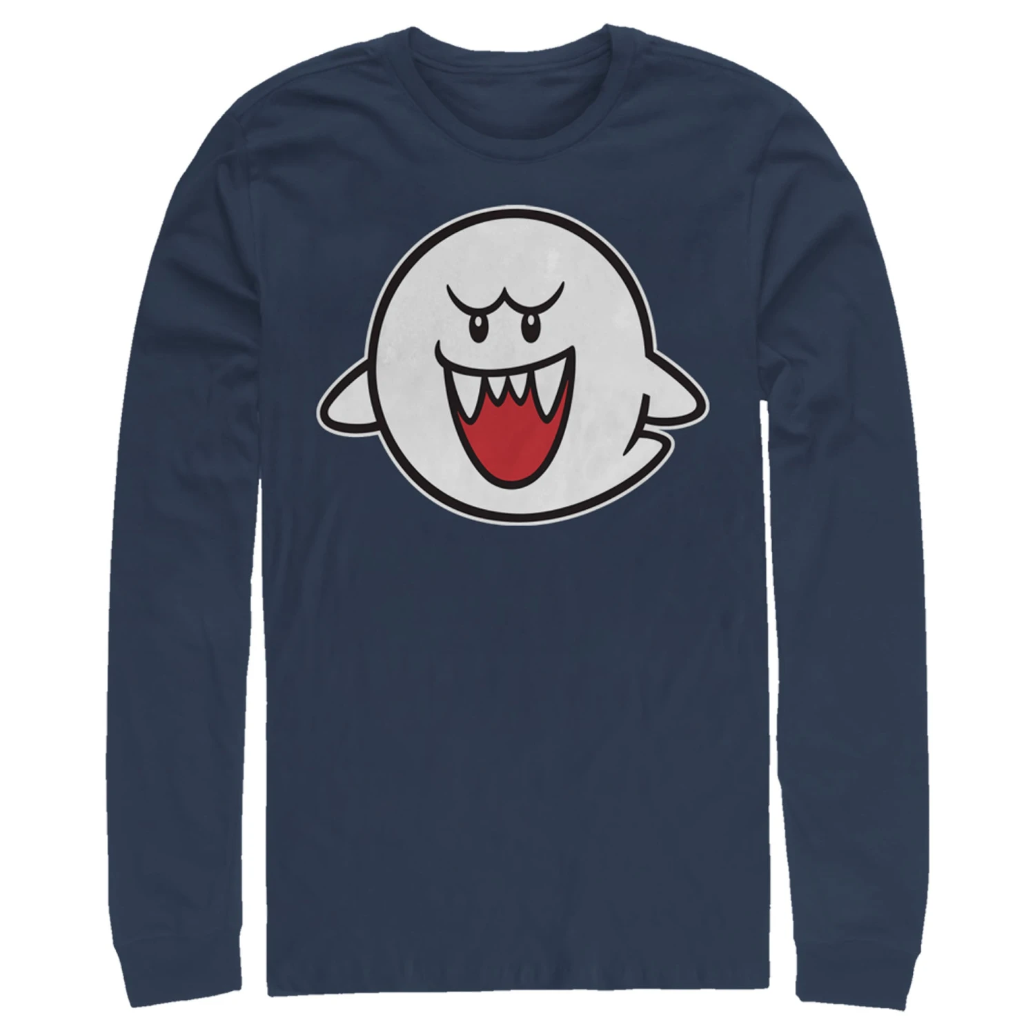 Men's Nintendo Mario Boo Ghost Long Sleeve Shirt 3 Men's Nintendo Mario Boo Ghost Long Sleeve Shirt