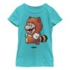 Girl's Nintendo Tanooki Racoon Mario T-Shirt 1 Girl's Nintendo Tanooki Racoon Mario T-Shirt -Fifthsun Shirts 13NNTD418WB Tanooki Yeah 34 100