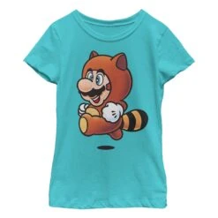 Girl's Nintendo Tanooki Racoon Mario T-Shirt