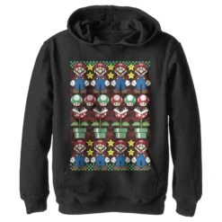 Boy's Nintendo Ugly Christmas Mario Pull Over Hoodie