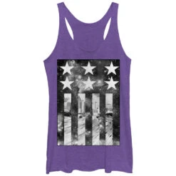 Women's Lost Gods Space American Flag Racerback Tank Top