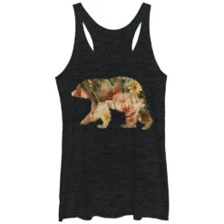 Women's Lost Gods Bear Floral Print Racerback Tank Top