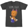 Men's Nintendo Animal Crossingd The Fox Seems Legit T-Shirt -Fifthsun Shirts 14NNTD063WD Seems Legit