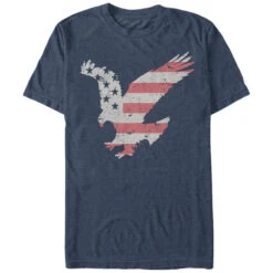 Men's Lost Gods Fourth Of July Flying Eagle American Stripe T-Shirt