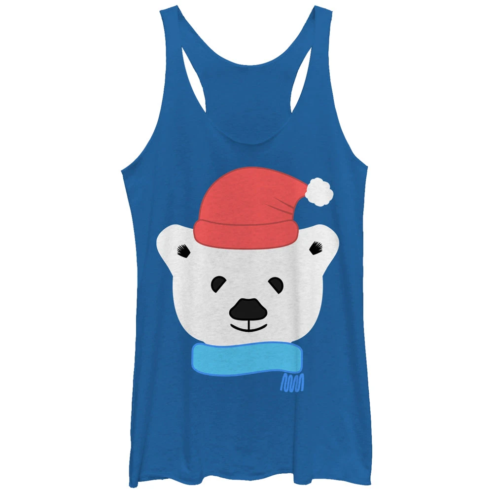 Women's Lost Gods Christmas Polar Bear Racerback Tank Top 3 Women's Lost Gods Christmas Polar Bear Racerback Tank Top