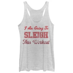 Women's CHIN UP Christmas Sleigh This Workout Racerback Tank Top