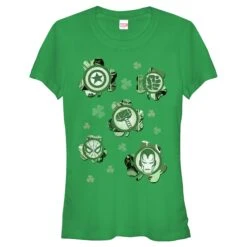 Junior's Marvel St. Patrick's Day Clover Icon T-Shirt