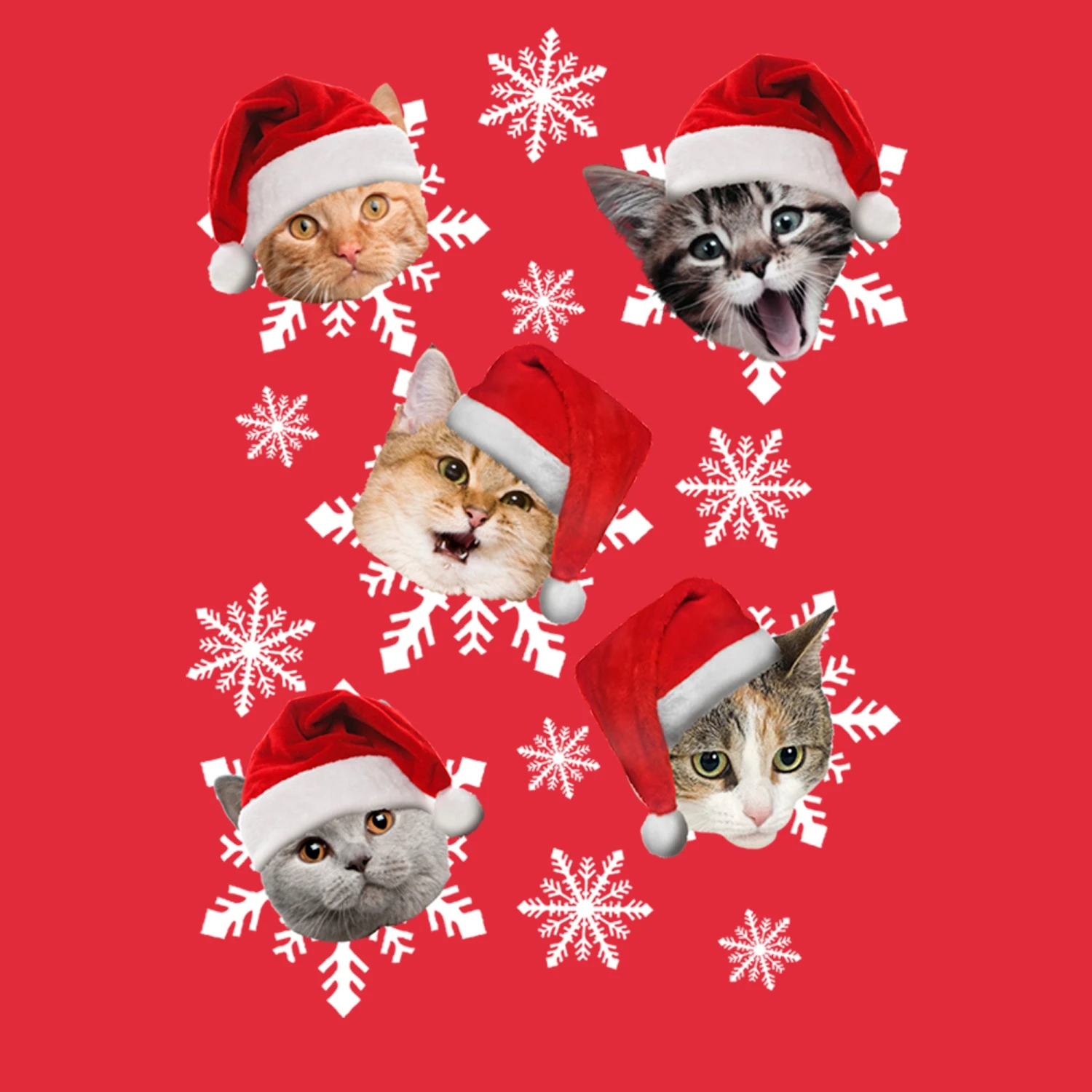 Women's Lost Gods Ugly Christmas Cat Snowflakes Sweatshirt 4 Women's Lost Gods Ugly Christmas Cat Snowflakes Sweatshirt - Image 2