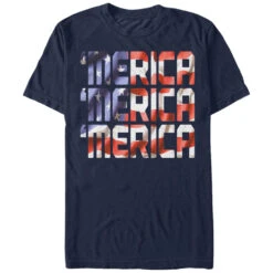 Men's Lost Gods Fourth Of July Merica Flag T-Shirt