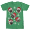 Men's Lost Gods Ugly Christmas Pug Snowflakes T-Shirt -Fifthsun Shirts 15MISC2474C Pugmas COMP