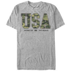 Men's Lost Gods Fourth Of July USA Camo Home Of The Brave T-Shirt