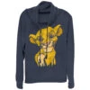Junior's Lion King Simba Smirk Cowl Neck Sweatshirt 2 Junior's Lion King Simba Smirk Cowl Neck Sweatshirt -Fifthsun Shirts 15PXLK051WC CROWN PRINCE