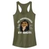 Junior's Lion King Scar Surrounded By Idiots Racerback Tank Top -Fifthsun Shirts 15PXLK061WU Surly Scar comp 136
