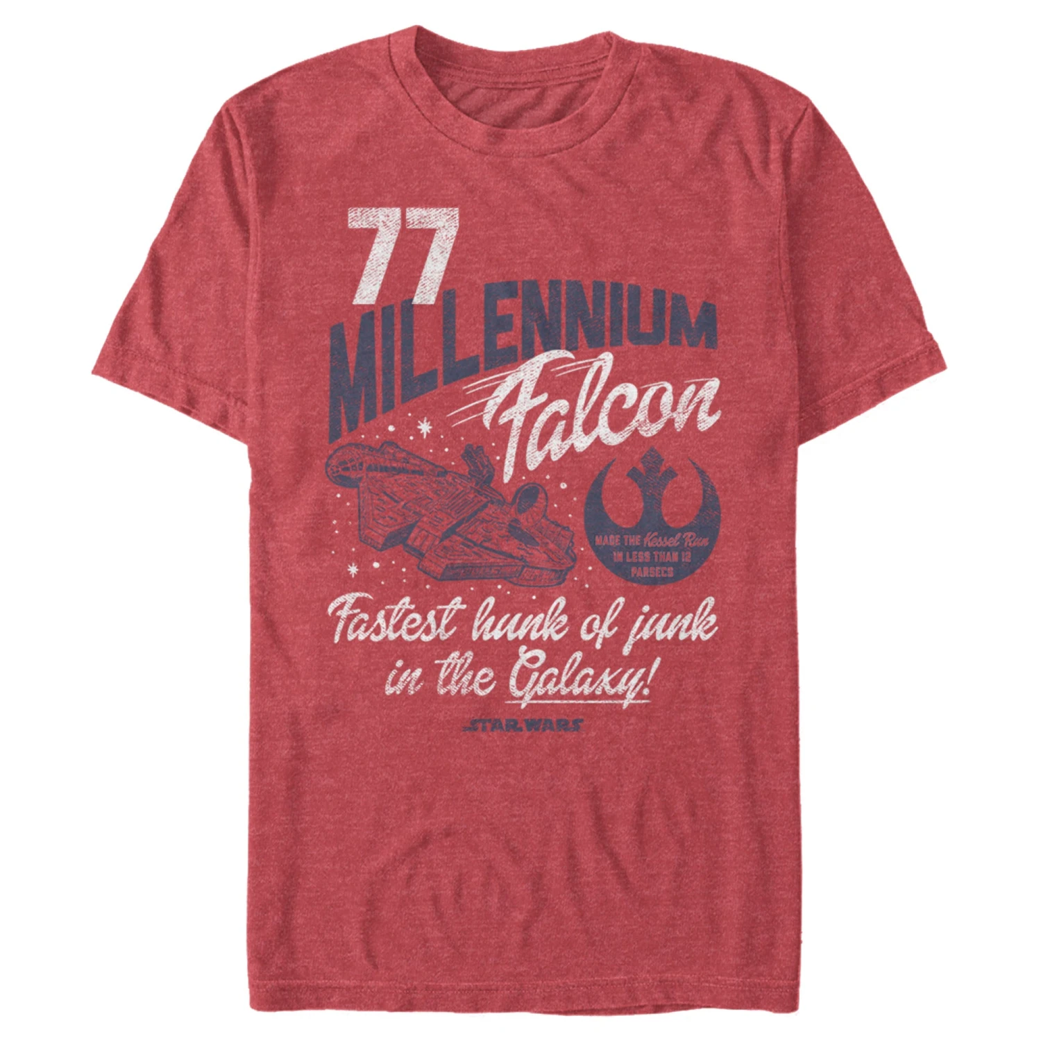 Men's Star Wars Millennium Falcon Fastest Junk 77 T-Shirt 3 Men's Star Wars Millennium Falcon Fastest Junk 77 T-Shirt