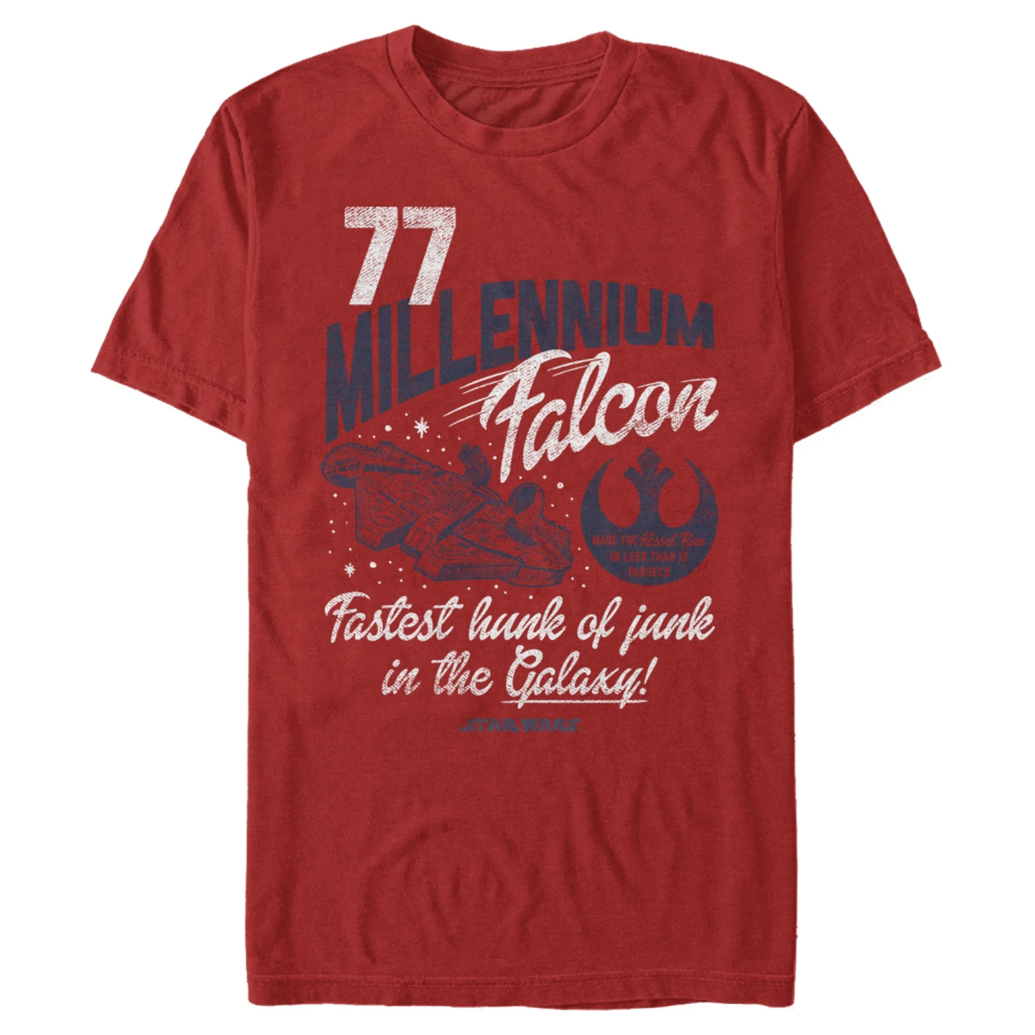 Men's Star Wars Millennium Falcon Fastest Junk 77 T-Shirt 6 Men's Star Wars Millennium Falcon Fastest Junk 77 T-Shirt - Image 4