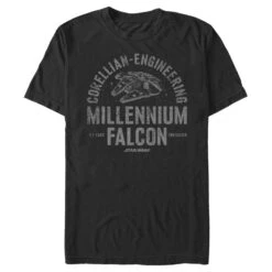 Men's Star Wars Millennium Falcon Corellian Engineering T-Shirt -Fifthsun Shirts 15STRW1878B Corellian Freighter Comp 6