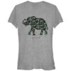 Junior's Lost Gods Floral Print Elephant Spirit Animal T-Shirt