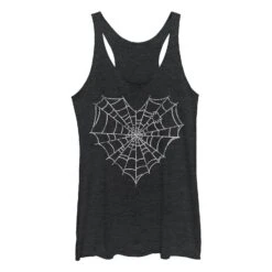 Women's Lost Gods Halloween Heart Spider Web Racerback Tank Top 14 Women's Lost Gods Halloween Heart Spider Web Racerback Tank Top -Fifthsun Shirts 15VLIN1447WG Webby Heart comp
