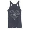 Women's Lost Gods Halloween Heart Spider Web Racerback Tank Top 2 Women's Lost Gods Halloween Heart Spider Web Racerback Tank Top -Fifthsun Shirts 15VLIN1447WH Webby Heart comp copy