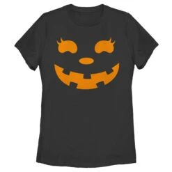 Women's CHIN UP Halloween Jack O' Lantern Face T-Shirt