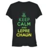 Junior's Lost Gods St. Patrick's Day Keep Calm And Leprechaun Green Fade T-Shirt -Fifthsun Shirts 15VLIN1570WB Keep Calm Clovers comp copy