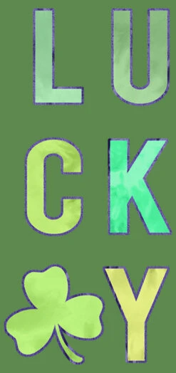 Women's Lost Gods St. Patrick's Day Lucky Tie-Dye Fill Racerback Tank Top -Fifthsun Shirts 15VLIN1577WC Lucky comp swatch