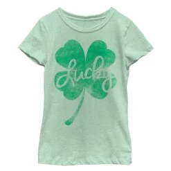 Girl's Lost Gods St. Patrick's Day Lucky Retro Shamrock T-Shirt