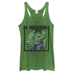 Women's Marvel Hulk Be Incredible Racerback Tank Top -Fifthsun Shirts 15marv009 be incredible comp fix 1