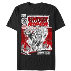 Men's Marvel Ghost Rider Comic Book Cover Print T-Shirt