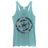 Women's Marvel Captain America Floral Print Racerback Tank Top -Fifthsun Shirts 15marv759 captain floral comp fix