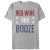 Men's CHIN UP 4th Of July Wine And Booze T-Shirt -Fifthsun Shirts 16CHIN282WC Red Wine and Booze