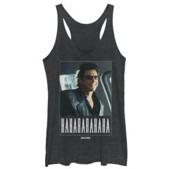 Women's Jurassic Park Dr. Malcolm Iconic Laugh Racerback Tank Top