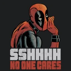Men's Marvel Deadpool No One Cares T-Shirt -Fifthsun Shirts 16MARV307ZG No One 04 107 148 swatch