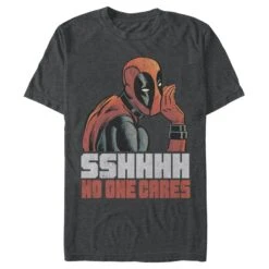 Men's Marvel Deadpool No One Cares T-Shirt -Fifthsun Shirts 16MARV307ZG No One 04 107 148 6