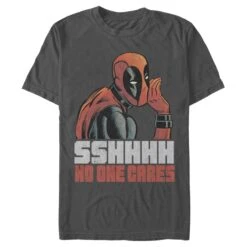 Men's Marvel Deadpool No One Cares T-Shirt -Fifthsun Shirts 16MARV307ZJ No One 04 107 148 6