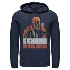 Men's Marvel Deadpool No One Cares Pull Over Hoodie -Fifthsun Shirts 16MARV307ZY No One 01 140 6