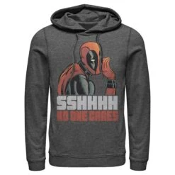 Men's Marvel Deadpool No One Cares Pull Over Hoodie -Fifthsun Shirts 16MARV307ZZ No One 01 140
