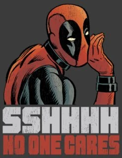 Men's Marvel Deadpool No One Cares Pull Over Hoodie -Fifthsun Shirts 16MARV307ZZ No One 01 140 swatch