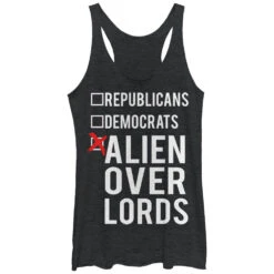 Women's Lost Gods Election Vote Alien Overlords Racerback Tank Top