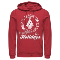 Men's Nintendo Christmas Happy Holidays Tree Pull Over Hoodie