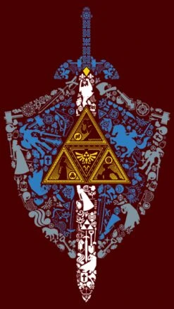 Men's Nintendo Legend Of Zelda Hidden Pattern T-Shirt -Fifthsun Shirts 16NNTD1257F Iconic Weapon Comp 44 107 swatch