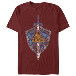Men's Nintendo Legend Of Zelda Hidden Pattern T-Shirt -Fifthsun Shirts 16NNTD1257F Iconic Weapon Comp 44 107