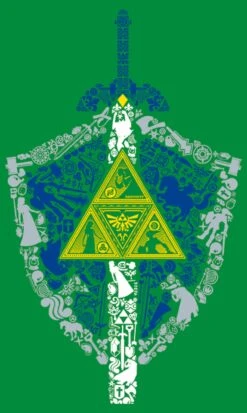 Men's Nintendo Legend Of Zelda Hidden Pattern T-Shirt -Fifthsun Shirts 16NNTD1257G Iconic Weapon Comp 44 107 swatch