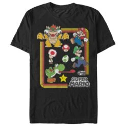 Men's Nintendo Super Mario Rainbow Frame T-Shirt -Fifthsun Shirts 16NNTD350WB Mario Collection 80 100 6