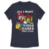 Women's Nintendo Christmas Mario All I Want Are Video Games T-Shirt