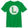 Boy's Nintendo Luigi Circle Icon T-Shirt -Fifthsun Shirts 16NNTD739WB Luigi Icon comp