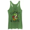 Women's Nintendo Super Mario Yoshi St. Patrick's Lucky And Cute Racerback Tank Top 1 Women's Nintendo Super Mario Yoshi St. Patrick's Lucky And Cute Racerback Tank Top -Fifthsun Shirts 16NNTD913WH LUCKY AND CUTE YOSHI 96 129